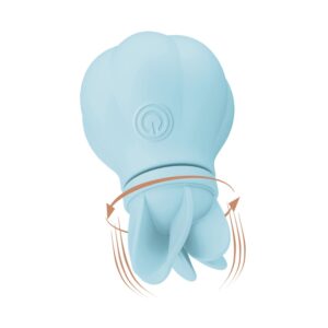 Вібратор Adrien Lastic Caress Blue з насадками для стимуляції ерогенних зон, які обертаються