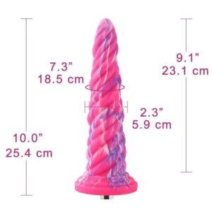Фалоімітатор для секс-машин Hismith Awl Shape Silicone Dildo Monster Series, кріплення KlicLok