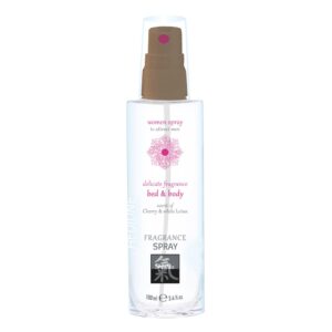 Спрей для тіла та ліжка з феромонами та афродизіаками SHIATSU Fragrance Вишня та білий лотос, 100 мл