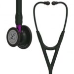 Стетоскоп серії Littmann® Cardiology IV™, чорний із головкою чорного кольору на фіолетовій ніжці, чорне наголів`я