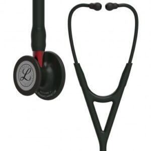Стетоскоп 3M™ Littmann® серії Cardiology IV™, чорний із головкою на червоній ніжці, чорне наголів`я