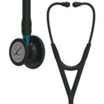 Стетоскоп серії Littmann® Cardiology IV™, чорний із головкою чорного кольору на блакитній ніжці, чорне наголів`я