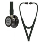 Стетоскоп 3M Littmann Cardiology IV, чорний із зеркальною димчастою головкою на ніжці кольору шампань, чорне наголів'я