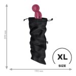 Мішечок для секс-іграшок Satisfyer Treasure Bag XL, чорний, на шнурку
