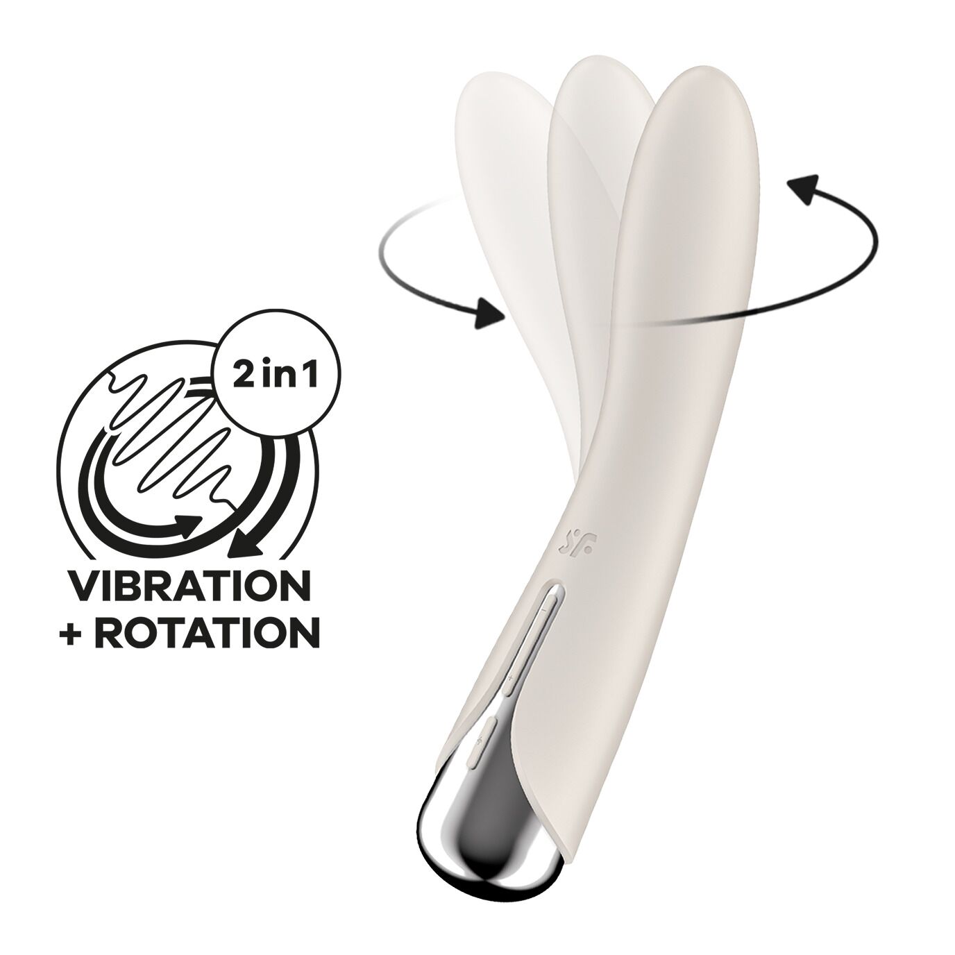 Вібратор точки G з обертанням Satisfyer Spinning Vibe 1 Beige, 2 мотори Вібратор точки G з обертанням Satisfyer Spinning Vibe 1 Beige, 2 мотори