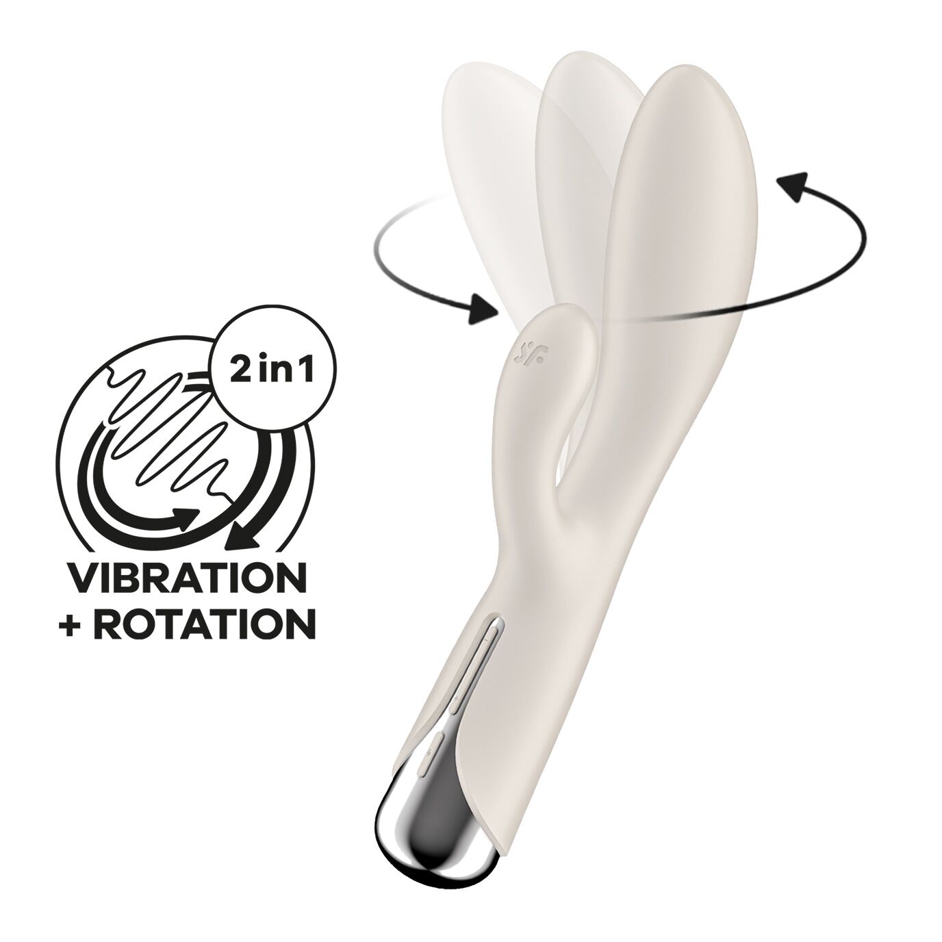Вібратор-кролик з ротацією Satisfyer Spinning Rabbit 1 Beige, 3 мотори Вібратор-кролик з ротацією Satisfyer Spinning Rabbit 1 Beige, 3 мотори