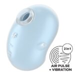 Вакуумний кліторальний стимулятор з вібрацією Satisfyer Cutie Ghost Blue, колір: блакитний