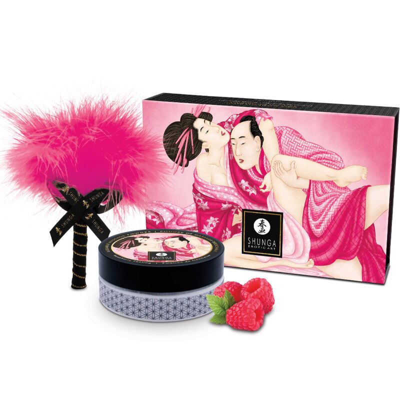 Смачна пудра для оральних пестощів Shunga Body Powder Raspberry feeling, 75 г, аромат малини Смачна пудра для оральних пестощів Shunga Body Powder Raspberry feeling, 75 г, аромат малини