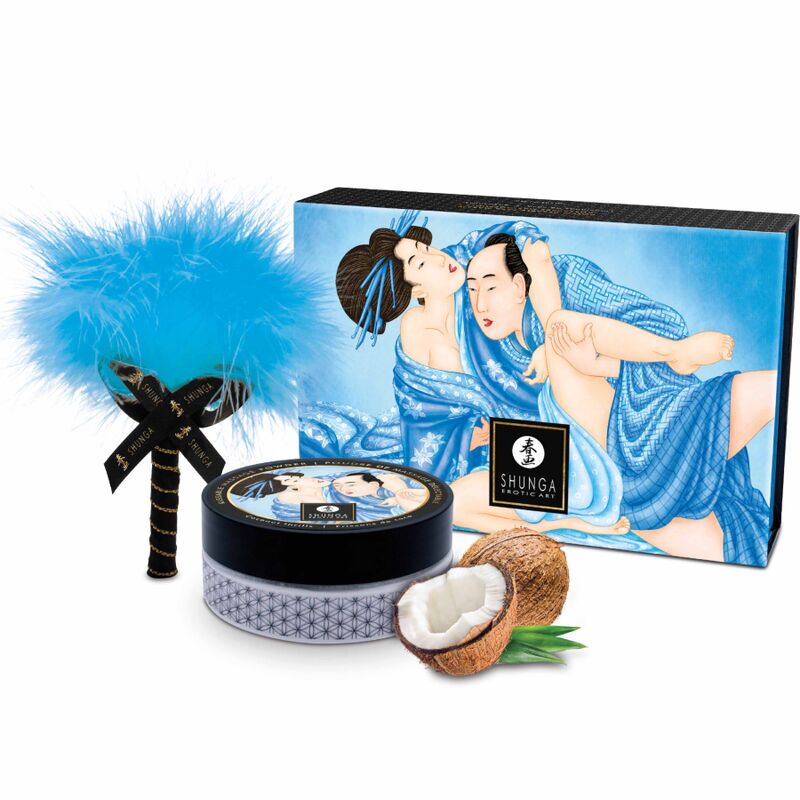 Смачна пудра для оральних пестощів Shunga Body Powder Coconut Thrills, 75 г, аромат кокоса Смачна пудра для оральних пестощів Shunga Body Powder Coconut Thrills, 75 г, аромат кокоса