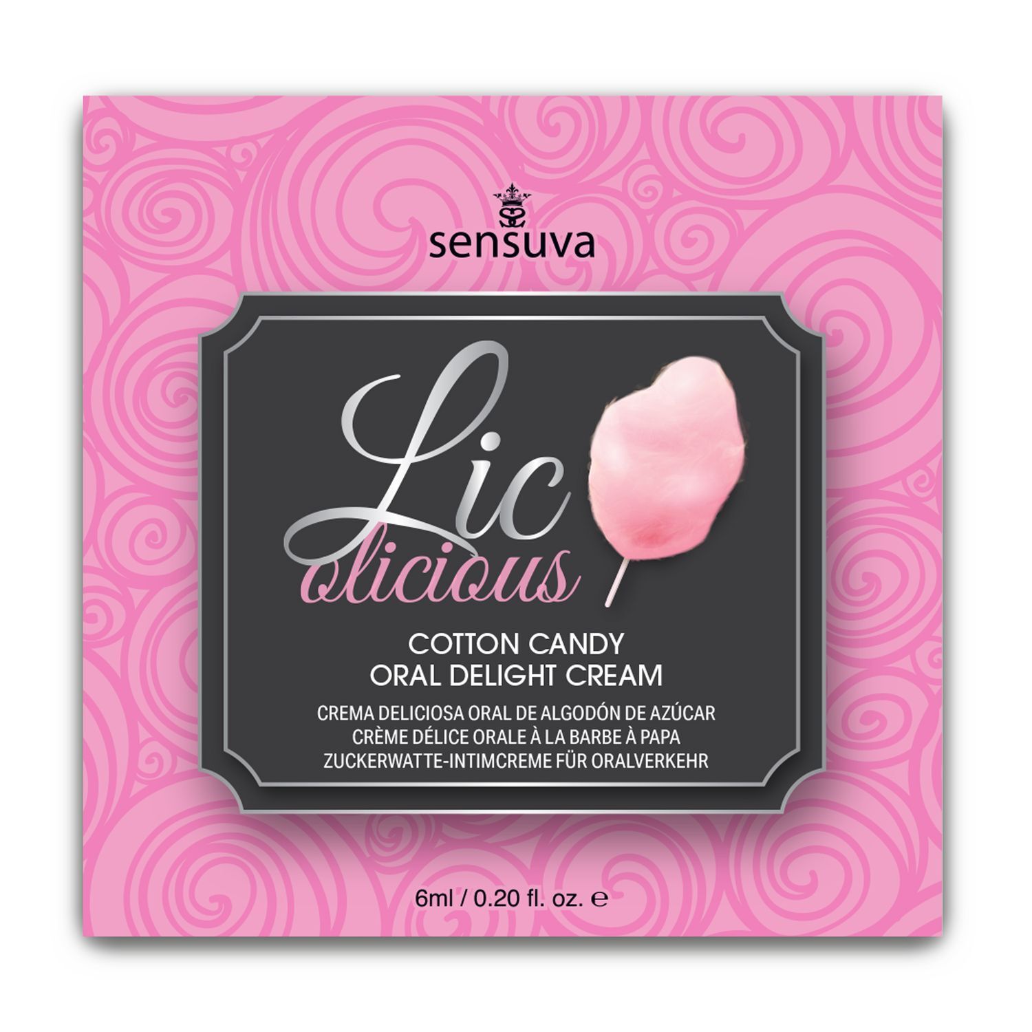 Пробник гелю для мінету Sensuva Lic-o-licious Cotton Candy (6 мл), оліїстий, без цукру Пробник гелю для мінету Sensuva Lic-o-licious Cotton Candy (6 мл), оліїстий, без цукру