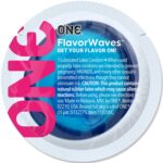 Ароматизований презерватив ONE FlavorWaves Banana Split, 1 шт, жовтий, запах бананового десерту