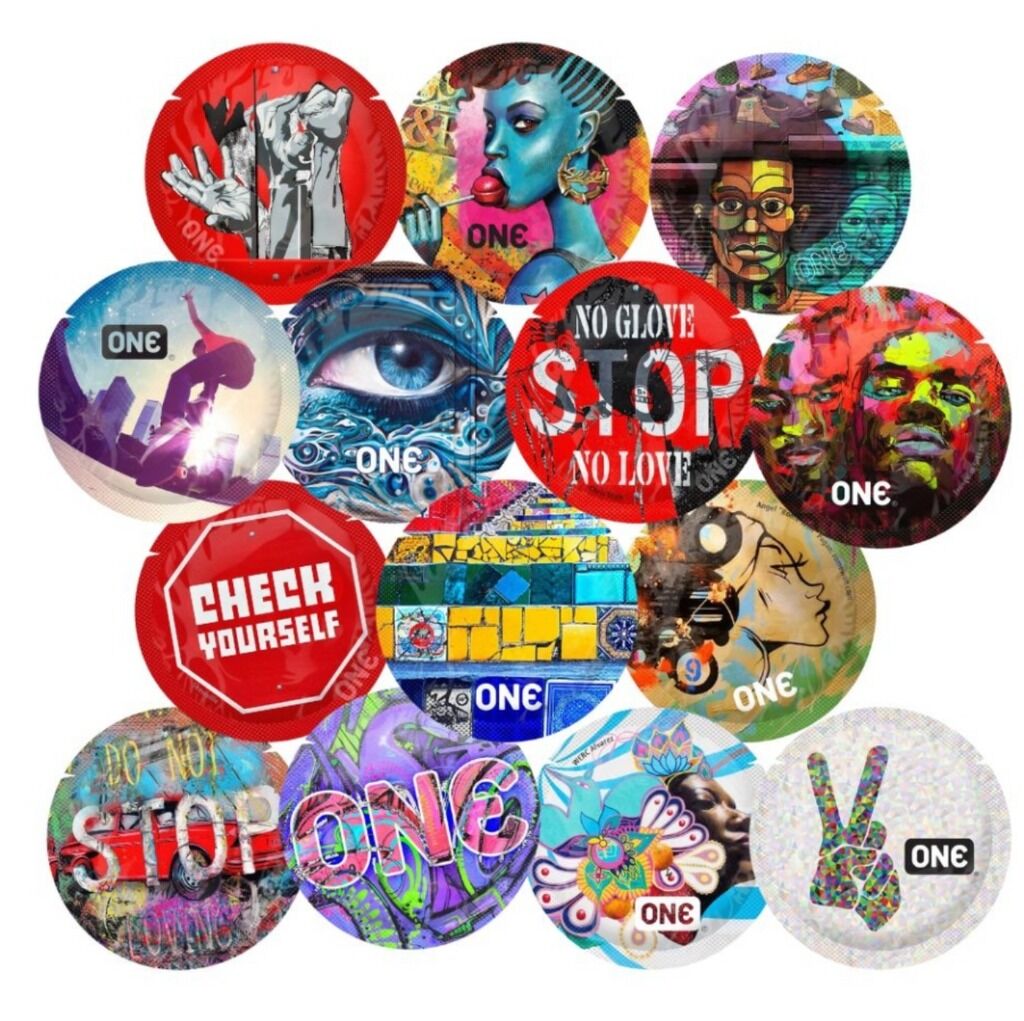 Презерватив ONE Street Art Collection, 1 шт, гладенький, зі змазкою, дизайнерське паковання Презерватив ONE Street Art Collection, 1 шт, гладенький, зі змазкою, дизайнерське паковання