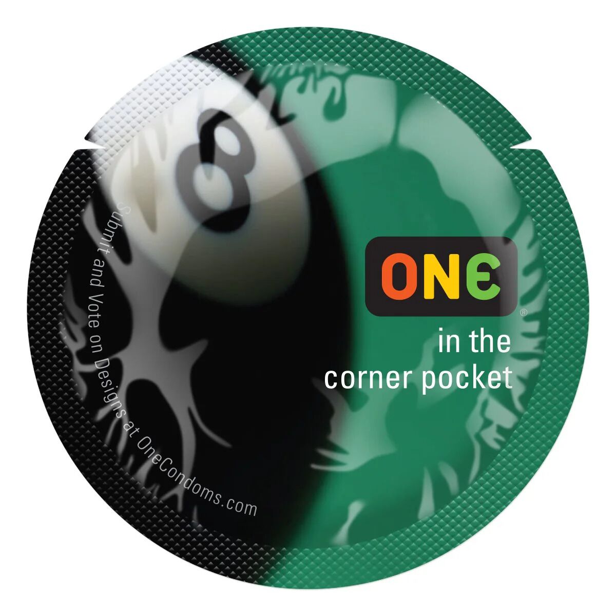 Презерватив ONE Color Sensations ONE is the corner pocket, 1 шт, чорний, гладенький, зі змазкою Презерватив ONE Color Sensations ONE is the corner pocket, 1 шт, чорний, гладенький, зі змазкою