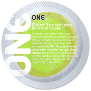 Презерватив ONE Color Sensations Roll ONE on, 1 шт, салатовий, гладенький, зі змазкою