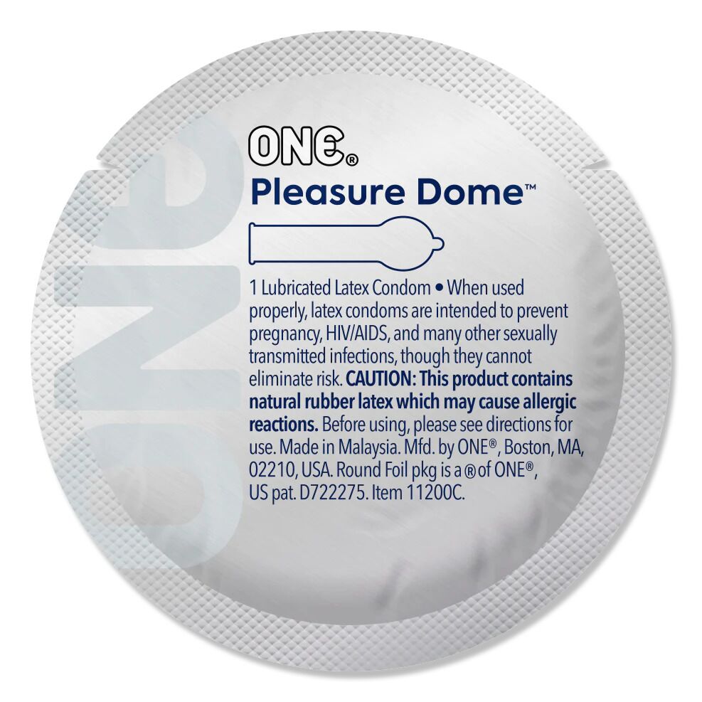 Презерватив ONE Pleasure Dome, 1 шт, гладенький, з розширеною головкою Презерватив ONE Pleasure Dome, 1 шт, гладенький, з розширеною головкою