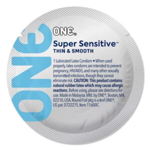 Презерватив ONE Super Sensitive, 1 шт, гладенький, з додатковою змазкою