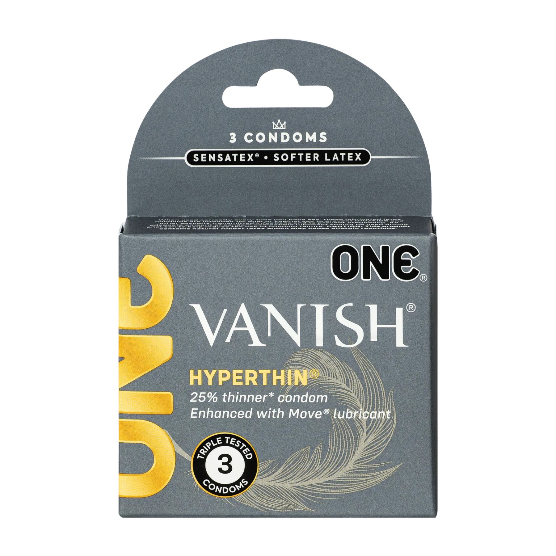 Презервативи ONE Vanish Hyperthin, 3 шт, ультратонкі, зі змазкою, картонне паковання Презервативи ONE Vanish Hyperthin, 3 шт, ультратонкі, зі змазкою, картонне паковання