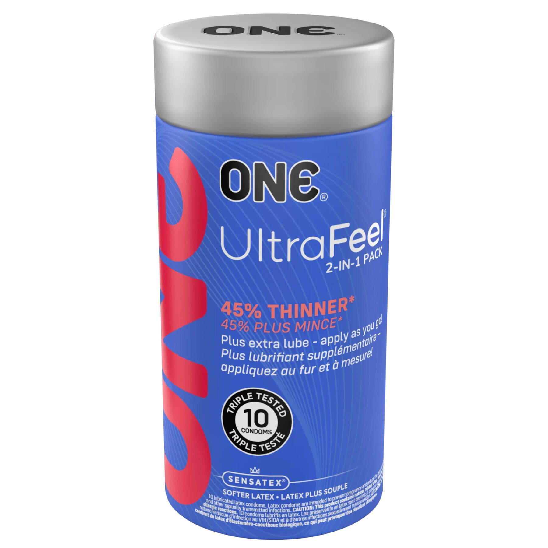 Презервативи ONE Ultra Feel, ультратонкі, з додатковою змазкою, 10 шт, подарункове паковання-тубус Презервативи ONE Ultra Feel, ультратонкі, з додатковою змазкою, 10 шт, подарункове паковання-тубус
