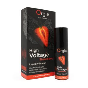 Рідкий вібратор Orgie High Voltage – Strawberry, 15 мл, ефект мурашок, смак полуниці