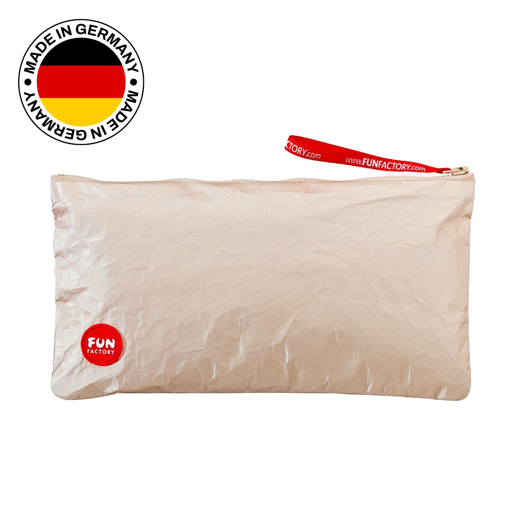 Сумка для секс-іграшок Fun Factory TOYBAG M, золотиста, на блискавці, 25x12 см Сумка для секс-іграшок Fun Factory TOYBAG M, золотиста, на блискавці, 25x12 см