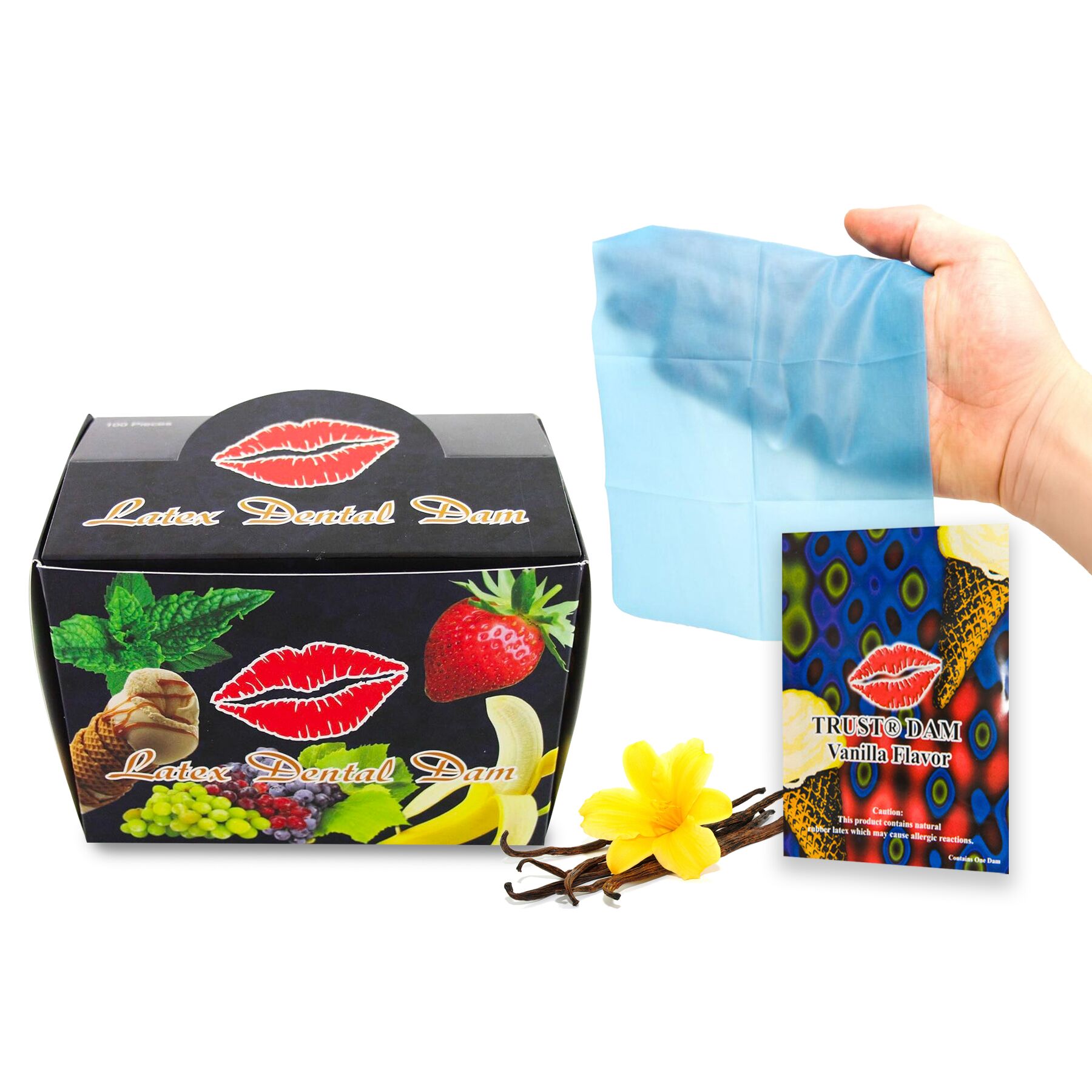 Набір латексних серветок Latex Dental Dams Vanilla 100 шт Набір латексних серветок Latex Dental Dams Vanilla 100 шт