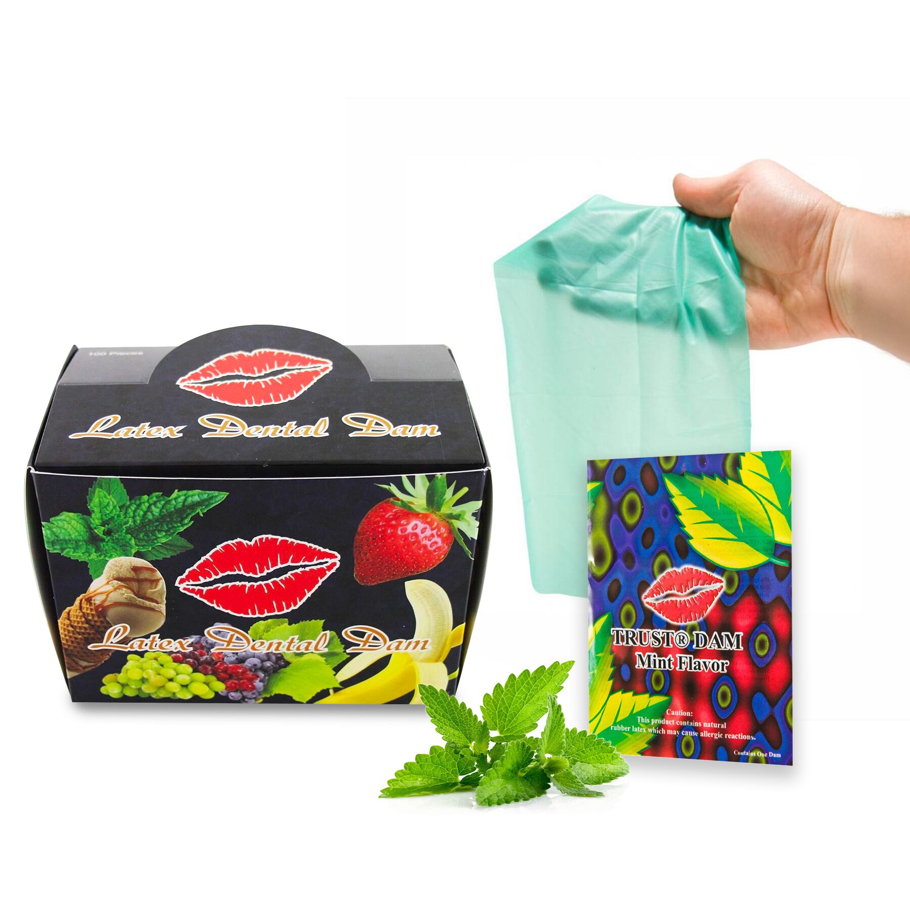 Набір латексних серветок Latex Dental Dams Mint 100 шт Набір латексних серветок Latex Dental Dams Mint 100 шт
