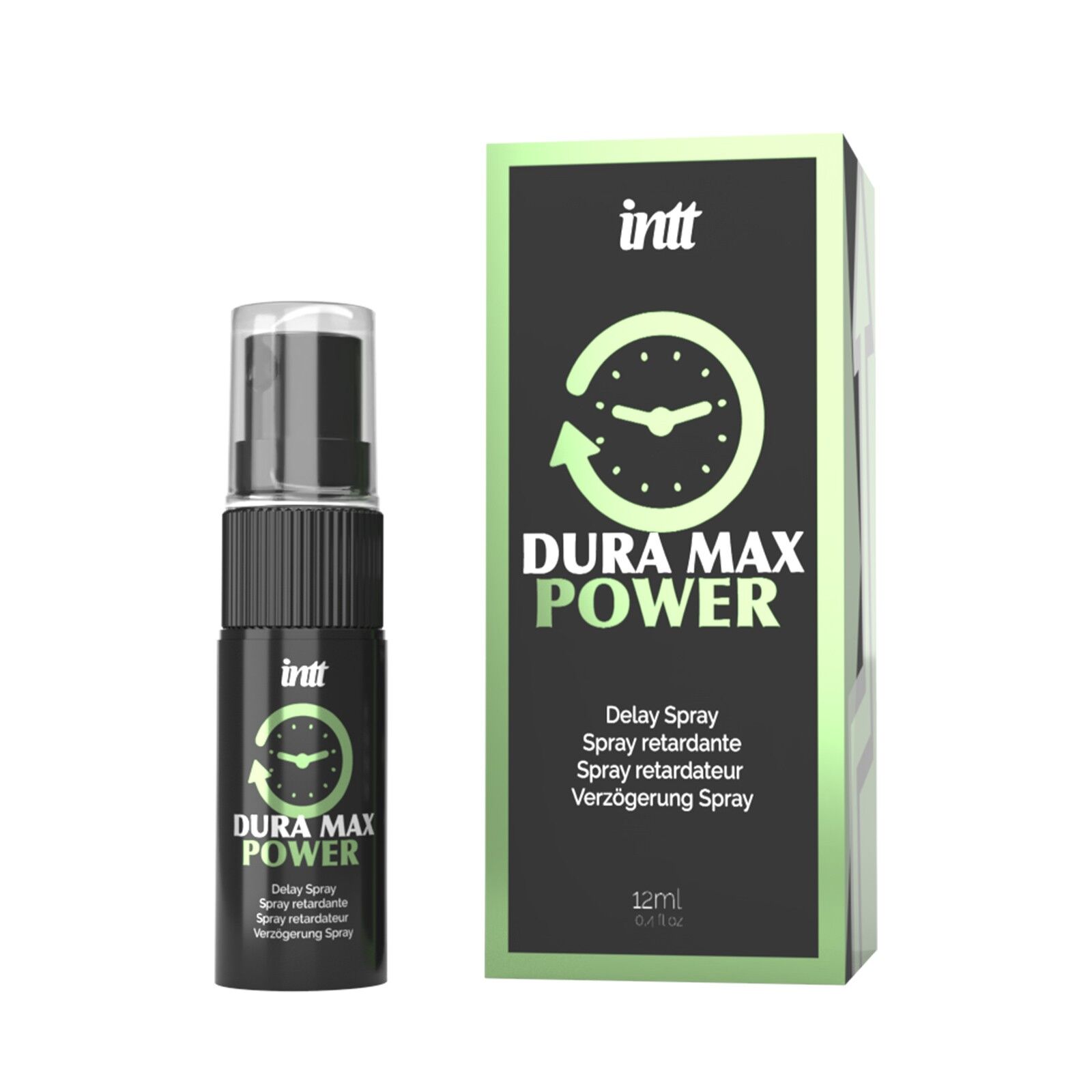 Пролонгатор-спрей Intt Dura Max Power (12 мл) з охолоджувальним ефектом, без лідокаїну, з пантенолом Пролонгатор-спрей Intt Dura Max Power (12 мл) з охолоджувальним ефектом, без лідокаїну, з пантенолом