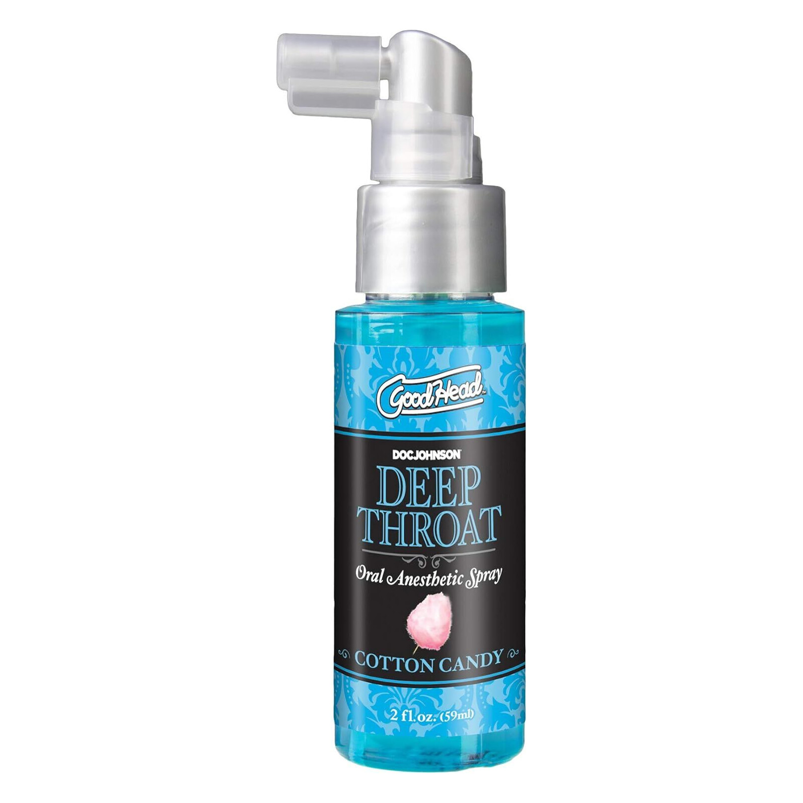 Спрей для мінету Doc Johnson GoodHead DeepThroat Spray - Cotton Candy 59 мл для глибокого мінету Спрей для мінету Doc Johnson GoodHead DeepThroat Spray - Cotton Candy 59 мл для глибокого мінету