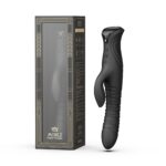 Смарт пульсатор-кролик з вібрацією Zalo Mose 2 Obsidian Black, підігрів до 42 °C, кристал Swarovski
