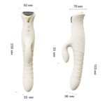 Смарт пульсатор-кролик з вібрацією Zalo Mose 2 Ivory White, підігрів до 42 °C, кристал Swarovski