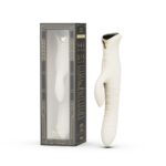 Смарт пульсатор-кролик з вібрацією Zalo Mose 2 Ivory White, підігрів до 42 °C, кристал Swarovski
