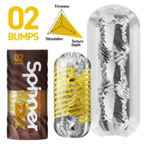 Мастурбатор Tenga Spinner DX 02 Bumps, з пружною стимулювальною спіраллю всередині, середній вплив