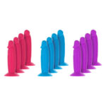Набір фалоімітаторів ADDICTION Silly Willy 3.3” Silicone Dildo, 3 кольори, 12 шт