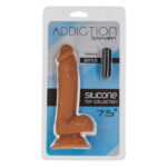 Фалоімітатор ADDICTION Steven 7.5" Silicone Dong Caramel, віброкуля в подарунок