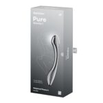 Металевий дилдо Satisfyer Pure Gravity 1, двосторонній, можна нагрівати й охолоджувати, 939 г