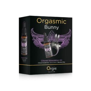 Набір Orgie Orgasmic Bunny: краплі та ерекційне віброкільце