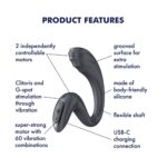 Вагінально-кліторальний вібратор Satisfyer G for Goddess 3 Dark Grey, 2 мотори