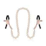 Затискачі для сосків з перлинним ланцюжком Rosy Gold - Nipple Clamps Pearls