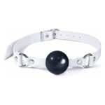 Кляп силіконовий Feral Feelings Silicon Ball Gag White/Black, білий ремінець, чорна кулька