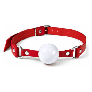 Кляп силіконовий Feral Feelings Silicon Ball Gag Red/White, червоний ремінець, біла кулька