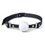 Кляп силіконовий Feral Feelings Silicon Ball Gag Black/White, чорний ремінець, біла кулька