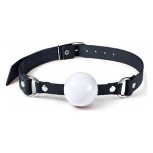 Кляп силіконовий Feral Feelings Silicon Ball Gag Black/White, чорний ремінець, біла кулька