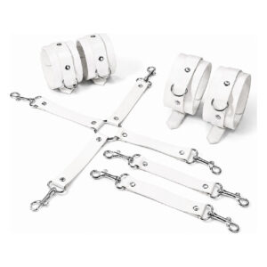Набір для БДСМ Feral Feelings BDSM Kit 3 White, наручники, поножі, хрестовина