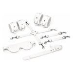 Набір Feral Feelings BDSM Kit 5 White, наручники, поножі, хрестовина, маска, падл