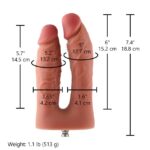 Подвійний фалоімітатор для секс-машин Hismith Silicone Double Penetrator Dildo, система KlicLok