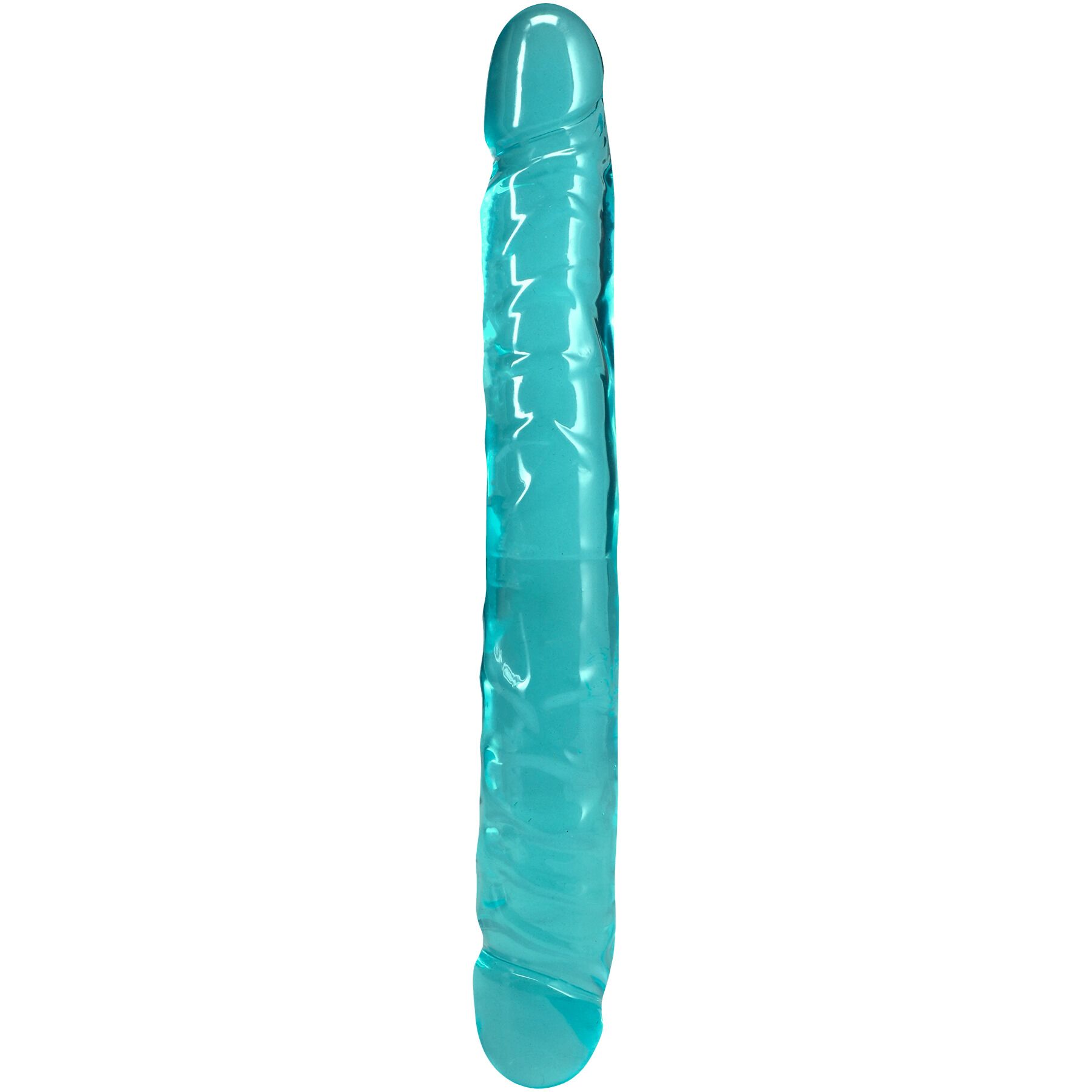 Фалоімітатор двосторонній Doc Johnson Crystal Jellies 12" Jr. Double Dong Teal Фалоімітатор двосторонній Doc Johnson Crystal Jellies 12" Jr. Double Dong Teal
