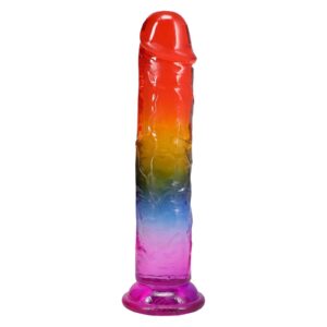 Фалоімітатор Doc Johnson Crystal Jellies - 8.5 Inch Сlassic Dong - Rainbow