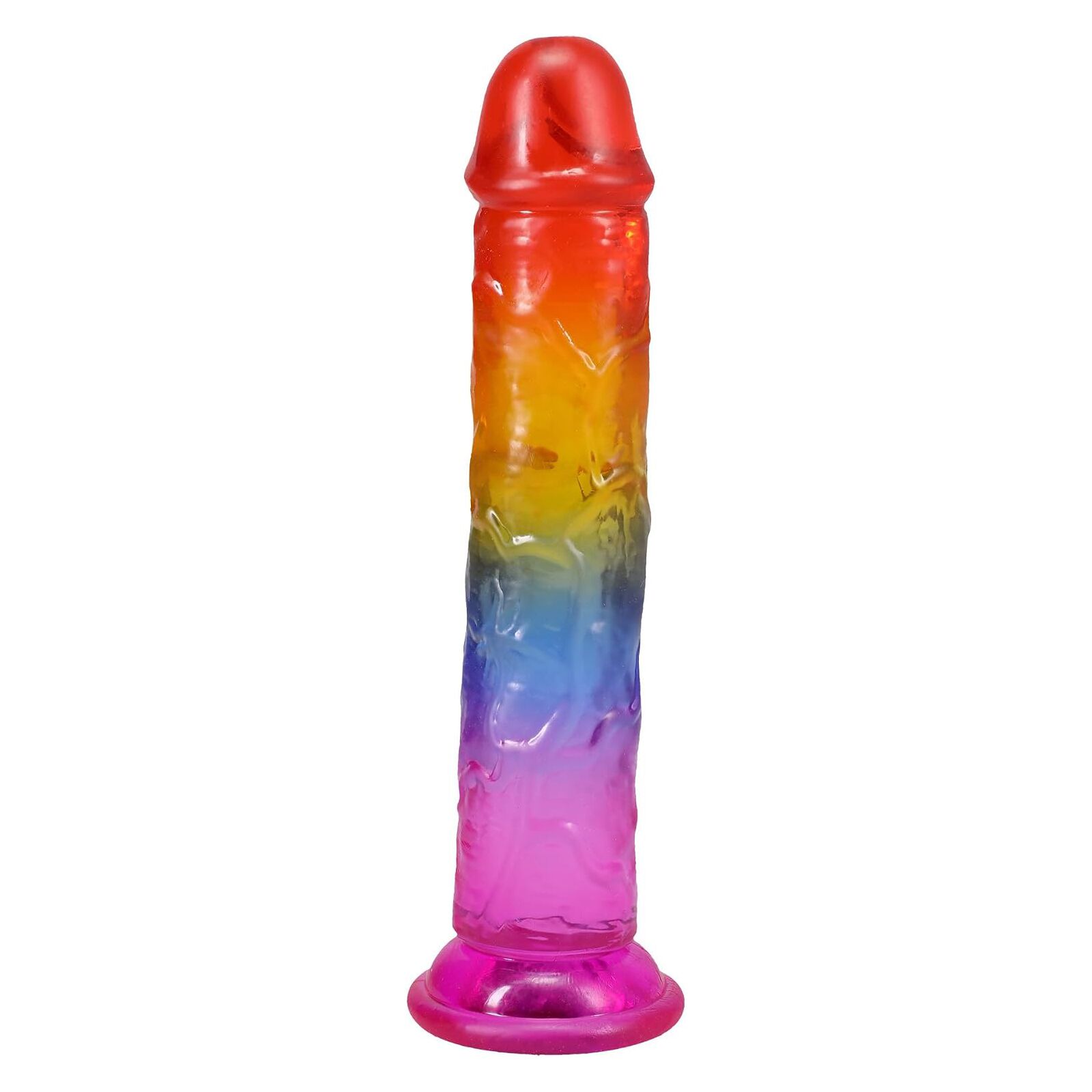 Фалоімітатор Doc Johnson Crystal Jellies - 7 Inch Сlassic Dong - Rainbow Фалоімітатор Doc Johnson Crystal Jellies - 7 Inch Сlassic Dong - Rainbow