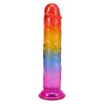 Фалоімітатор Doc Johnson Crystal Jellies - 7 Inch Сlassic Dong - Rainbow