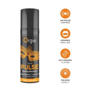 Смоктайзер для клітора Orgie Liquid Pulse 15 мл, вкус Ice Caramel, гель з ефектом посмоктування